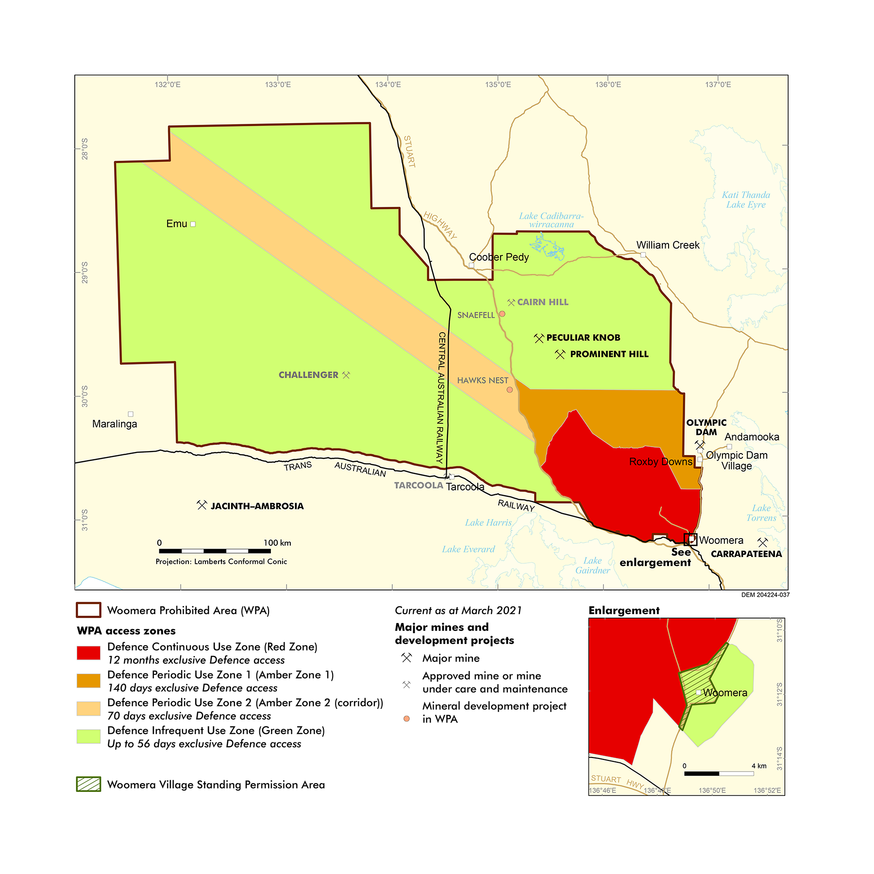 Woomera Prohibited Area Map Maps Of The Woomera Prohibited Area | Sectors | Defence