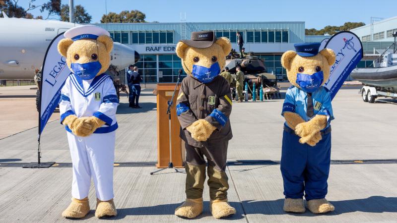 The ADF Legacy Bears at the Legacy Week Launch at RAAF Base Edinburgh, South Australia. Photo: Leading Aircraftwoman Jacqueline Forrester