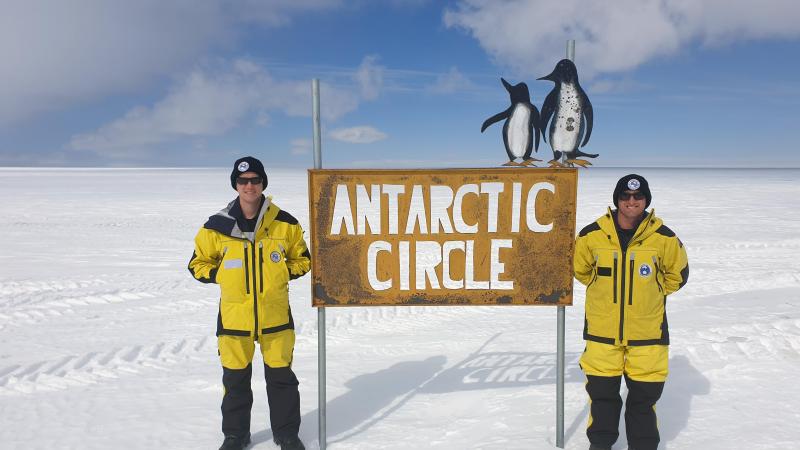 Lance Corporal Stewart Cox, left, and Sapper Luke Carey while on Operation Southern Discovery in Antarctica.