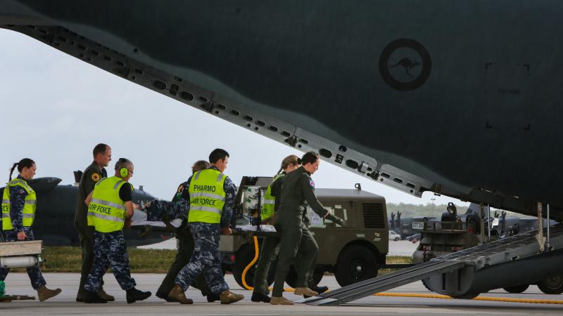 An aeromedical evacuation exercise out of Andersen Air Force Base, Guam, during Exercise Cope North in 2018. Photo: CPL Glen McCarthy
