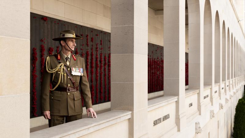 Chief of the Defence Force General Angus Campbell at the Australian War Memorial. Photo: Jay Cronan