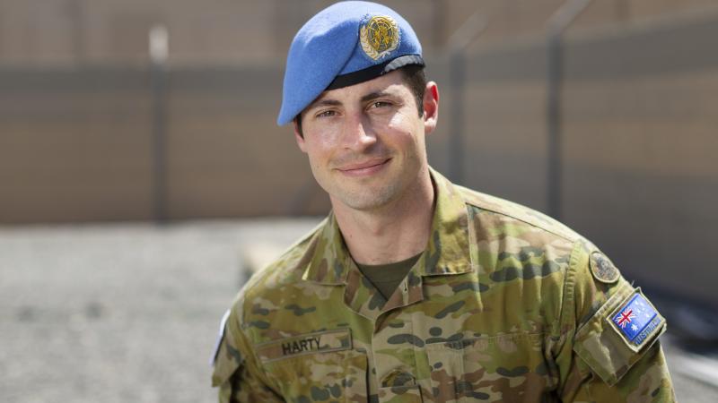 Major David Harty is deployed on Operation Aslan. Photo: Corporal Tristan Kennedy