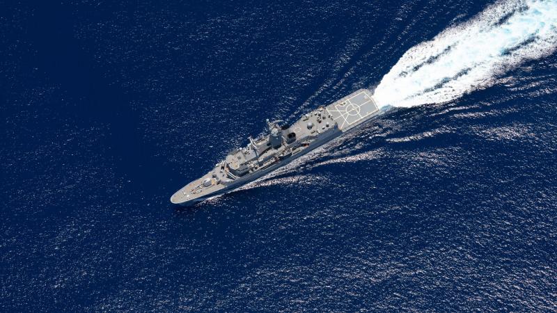 HMAS Ballarat in the Indian Ocean en route to participate in Exercise Malabar. Photo: Leading Seaman Shane Cameron 