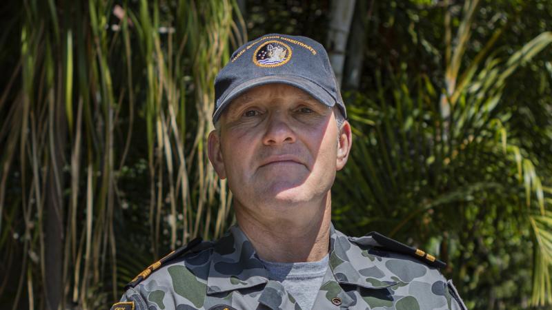 Newly commissioned Lieutenant Ian Boddy at HMAS Kuttabul, Sydney. Photo: Able Seaman Benjamin Ricketts