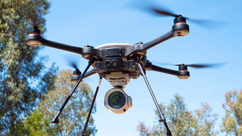 The R70 Sky Ranger multi-rotor unmanned aerial system as operated by No. 3 Security Forces Squadron.