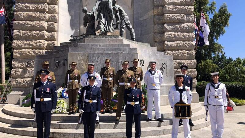 Australia's Federation Guard at the National War Memorial in Adelaide on Remembrance Day. RAAF Base Edinburgh personnel took part in services around South Australia.