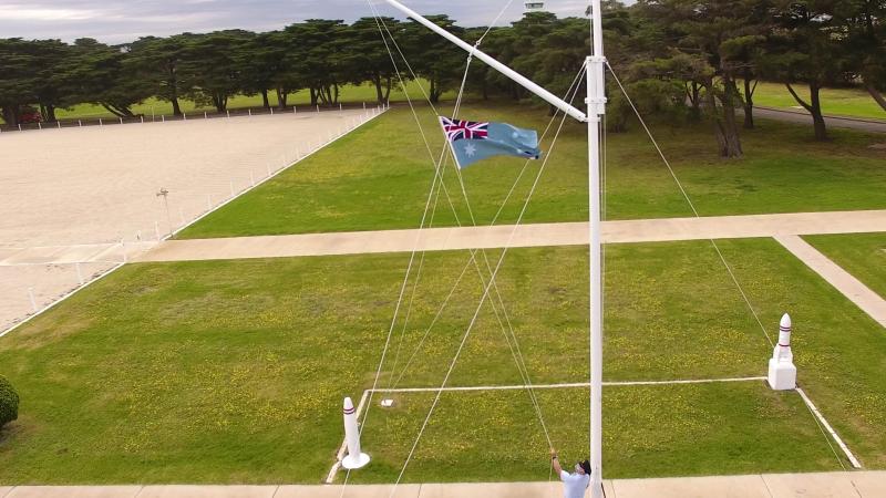 Flags are once again flying from the refurbished historic flag mast at RAAF Base Point Cook.