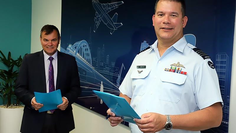 Australian Transport Safety Bureau Chief Commissioner Greg Hood, left, and Director Defence Flight Safety Bureau Group Captain Dennis Tan.