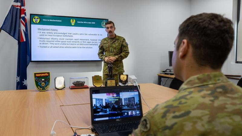 Lieutenant Thomas Roache during Exercise Wirra Jaya at Robertson Barracks, Northern Territory. Photo: Corporal Rodrigo Villablanca 