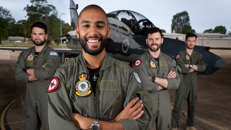 Pilots from No. 76 Squadron show off their beards in support of Movember and Decembeard. Photo: Sergeant Guy Young