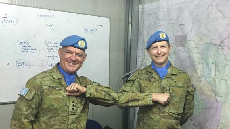 Colonel Mark Coyle, left, and Colonel Tom Nairn in South Sudan.