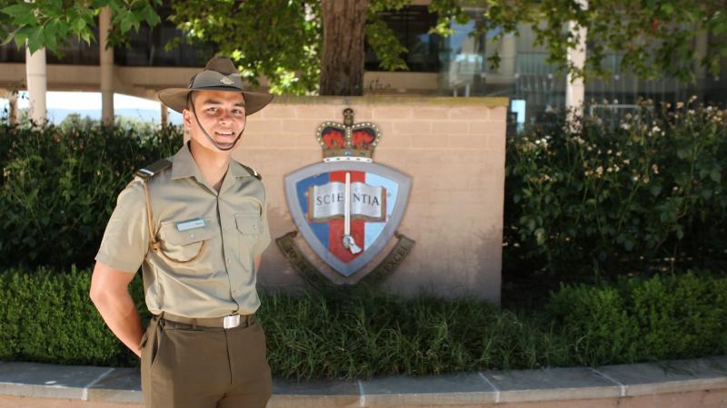 Officer Cadet Ishaq Ali at the Australian Defence Force Academy.