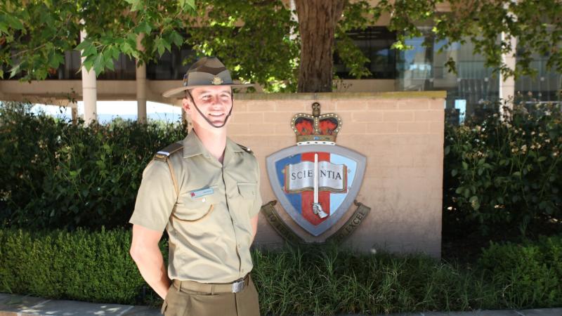 Officer Cadet James Boidin at the Australian Defence Force Academy.