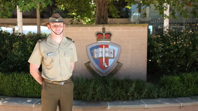 Officer Cadet Innes Lumsden at the Australian Defence Force Academy.