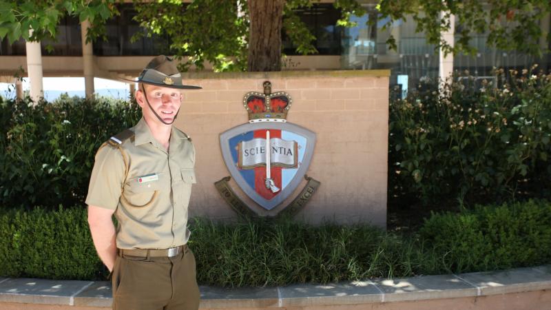 Officer Cadet James Butler at the Australian Defence Force Academy.
