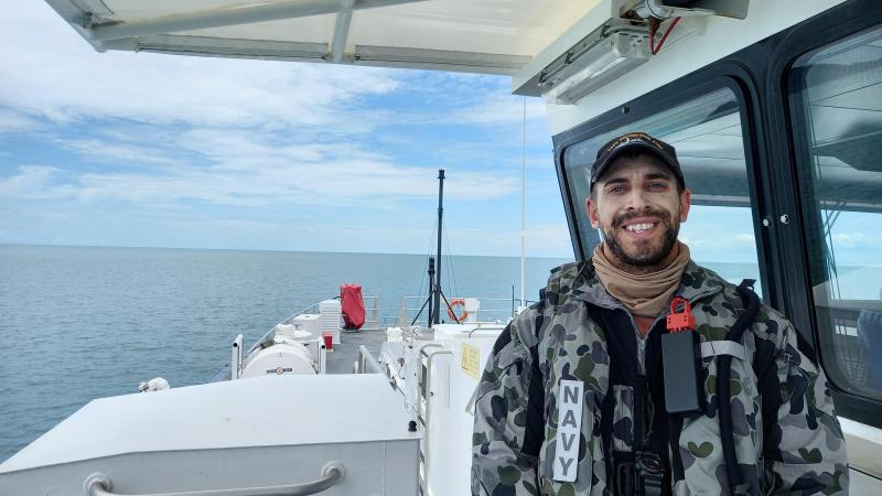 Leading Seaman  Adam Smith is embarked on Australian Defence Vessel Cape Inscription.