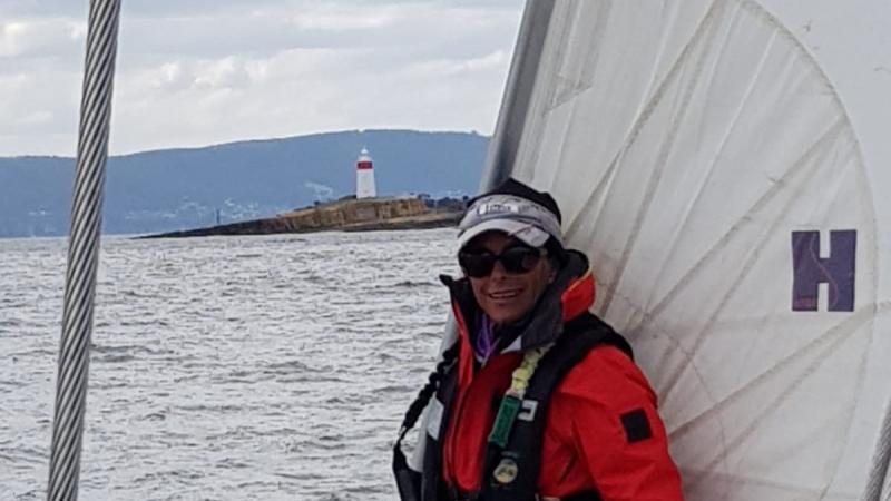 Warrant Officer Class 2 Meika Wright in Wonderland during last year's Sydney to Hobart yacht race.