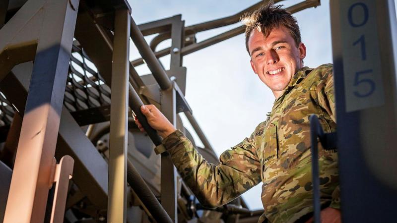 Private Zed Barrett, of the 3rd Combat Service Support Battalion, during his deployment on Operation Bushfire Assist. Photo: Private Madhur Chitnis