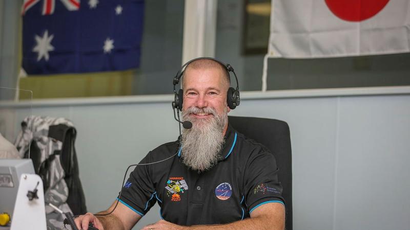 Air Force Test Ranges Directorate Trial Manager Andrew Searle was part of the Hayabusa2 mission at the Woomera Test Range, South Australia. Photo: Corporal Brenton Kwaterski