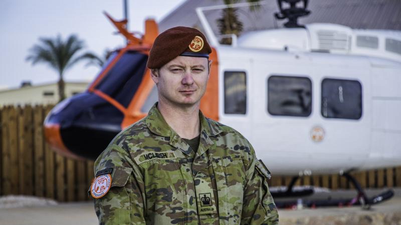 Warrant Officer Class Two Jason McLeish in Egypt.