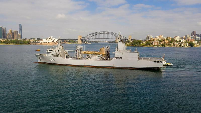 NUSHIP Supply arrives at her home port for the first time at Fleet Base East, Sydney. Photo: Petty Officer Justin Brown