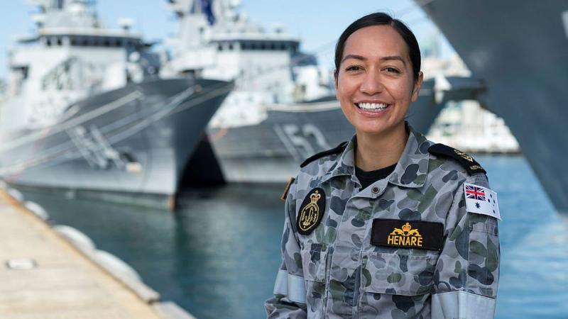 Leading Seaman Simone Henare at Fleet Base East, Sydney. Photo: Leading Seaman Jarrod Mulvihill