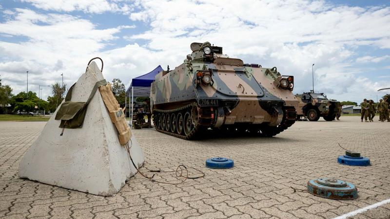  Army's 3rd Combat Engineer Regiment displays its obstacle breaching and minefield clearance capabilities at the 3rd Brigade Combined Arms display held at Lavarack Barracks, Townsville. Photo: Corporal Brodie Cross