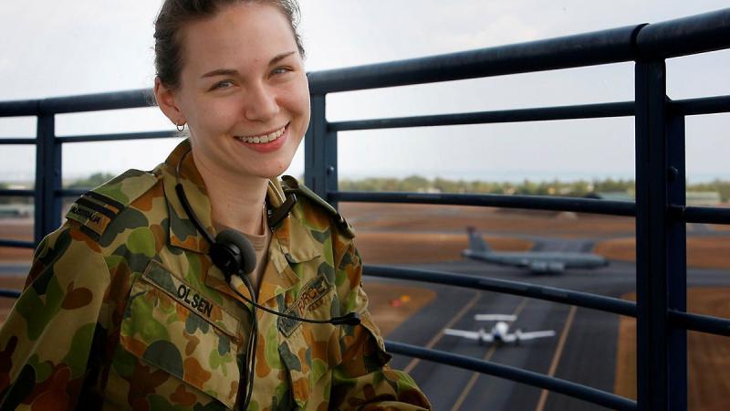 Then Flight Lieutenant Nikki Olsen at No. 44 Wing Detachment Darwin in 2009. Photo: Corporal Melina Mancuso