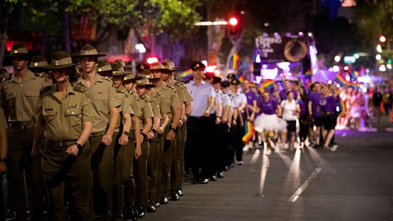 ADF participants in the Sydney Gay and Lesbian Mardi Gras Parade in February 2020. Photo: Megan Popelier 