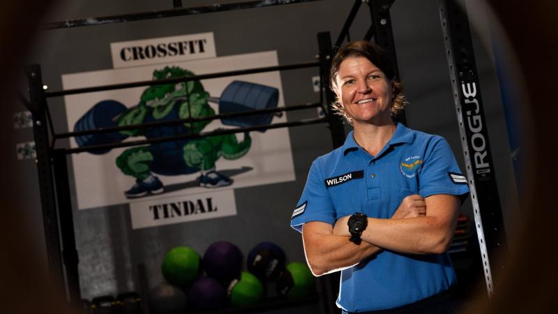  Corporal Natasha Wilson in the RAAF Base Tindal gym. Photo: Corporal David Said