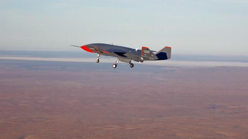 The Loyal Wingman conducts its first flight at Woomera Range Complex, South Australia. Photo: Corporal Craig Barrett