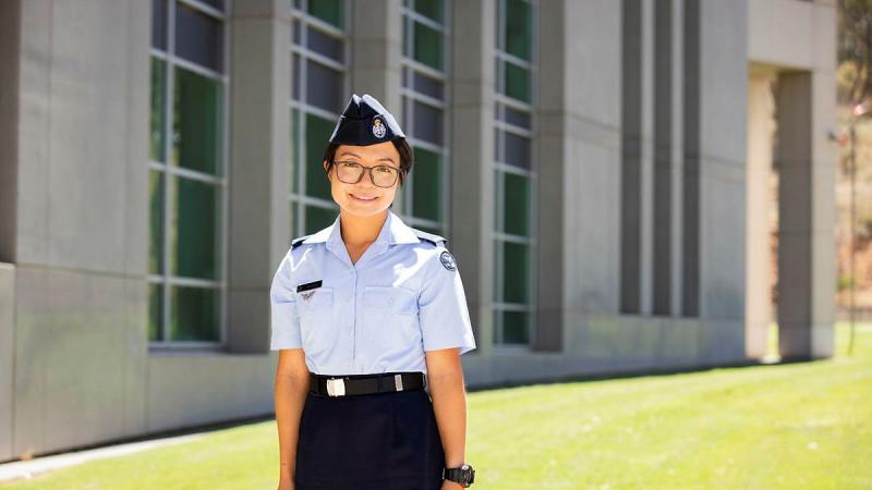 Aircraftwoman Ayumi Kono at Russell Offices, Canberra. Photo: Leading Aircraftman Adam Abela 