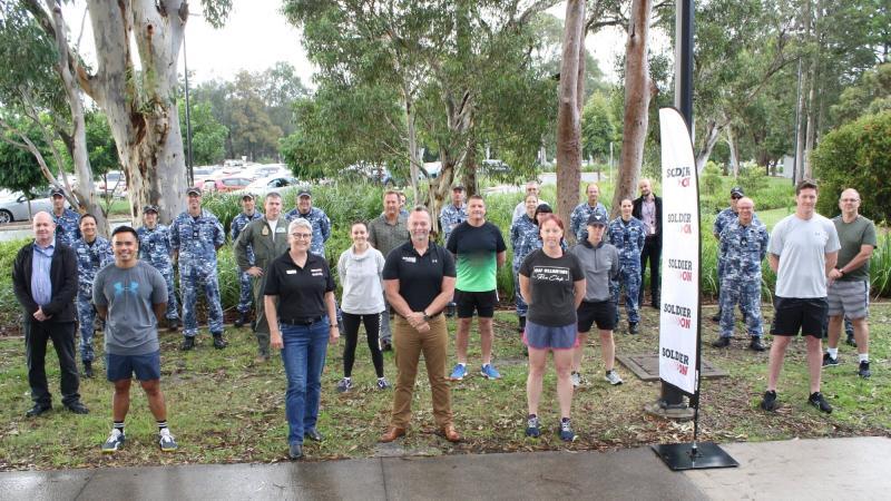 Air Force personnel from Headquarters Air Combat Group who participated in the March On challenge with representatives from Soldier On.