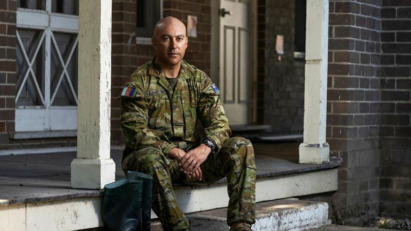 Private Daniel Saumaitoga, of the 4th/3rd Battalion, Royal New South Wales Regiment, deployed on Operation NSW Flood Assist. Photo: Corporal Sagi Biderman