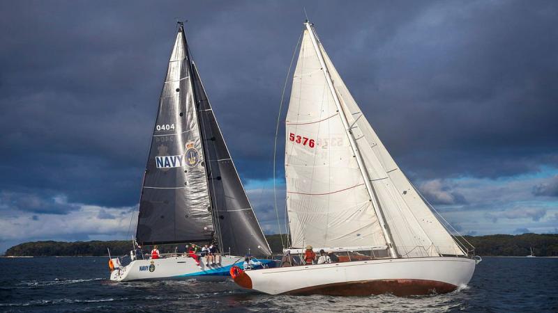 Franklin II enters the waters near HMAS Creswell in Jervis Bay, NSW, accompanied by Navy One. Photo: Able Seaman Susan Mossop 