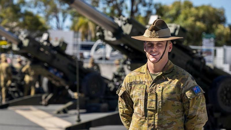 Gunner Cooper McCallum at Gallipoli Barracks Brisbane. Photo: Corporal Nicole Dorrett