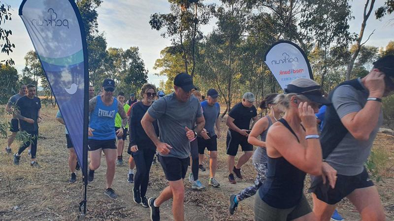 Participants at the inaugural Puckapunyal parkrun at the Puckpunyal Military Area, Victoria.