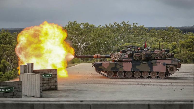 Soldiers from the 2nd/14th Light Horse regiment conduct live firing with the M1A1 Abrams Tank on Exercise Howling Wolf in the Wide Bay Training Area, Queensland. Photo: Private Hamid Farahani 