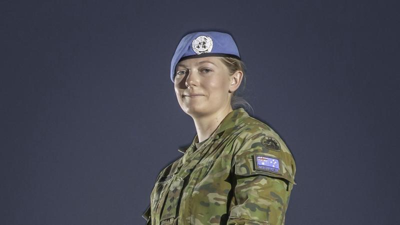 Captain Katherine Higgins prepares for deployment as a UN Peacekeeper on Operation Paladin. Photo: Sergeant Ben Dempster