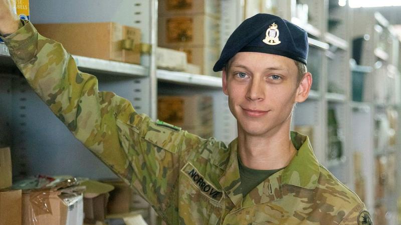 Private Alex Norgrove at work at Robertson Barracks, Northern Territory. Photo: Private Georgia Armstrong