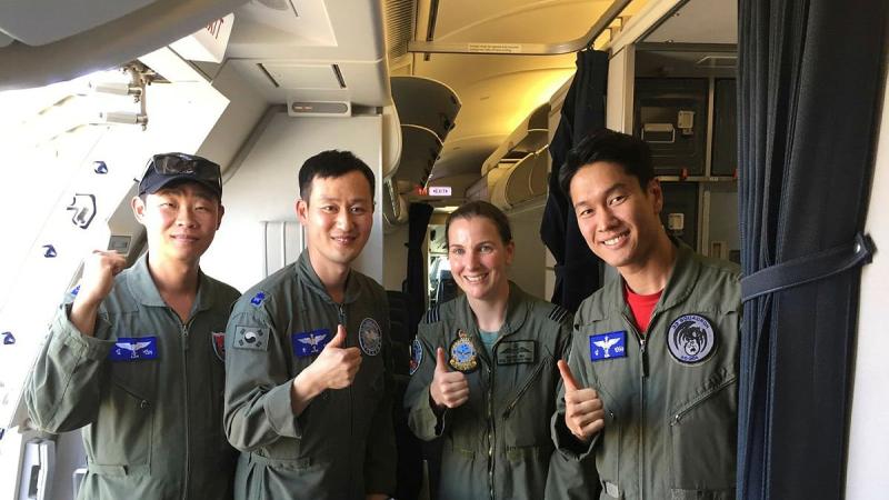 Squadron Leader Dianne Bell CSM liaising with Republic of Korea Air Force counterparts at Exercise Pitch Black 2018.