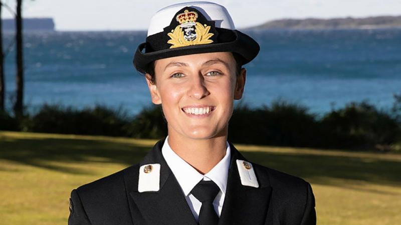 New Entry Officers Course 64 graduate Midshipman Amanda Fowler at HMAS Creswell in Jervis Bay, New South Wales. Photo: Petty Officer Justin Brown