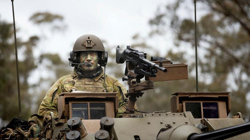 Lieutenant Jake Mouritz on Exercise Gauntlet Strike at Puckapunyal Military Training Area, Victoria. Photo: Corporal Robert Whitmore