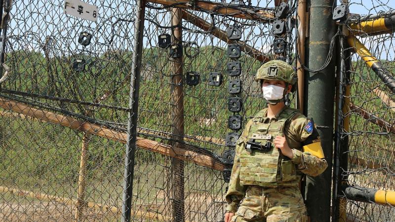 Signaller Elizabeth Barnes currently deployed in support of Operation Linesmen in South Korea.