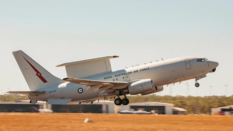 E-7A Wedgetail aircraft A30-006, from No. 2 Squadron, takes off from RAAF Base Darwin during Exercise Rogue Ambush. Photo: Leading Aircraftman Adam Abela