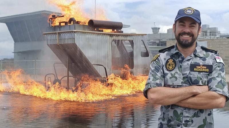 Chief Petty Officer Damien Richards, pictured, and Lieutenant Commander Wesley North are finalists in their category in the Engineers Australia Engineer of the Year awards.