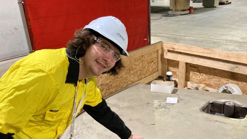 Wessels Botha at work on his dream job as an integrated logistics specialist engineer for Luerssen Australia..