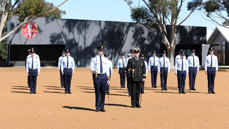 The No. 262 PC-21 Australian Defence Force Pilots Course on parade for their graduation. Photo: Chris Kershaw