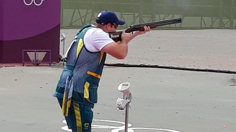 Lieutenant Paul Adams competing at the Tokyo Olympic Games.