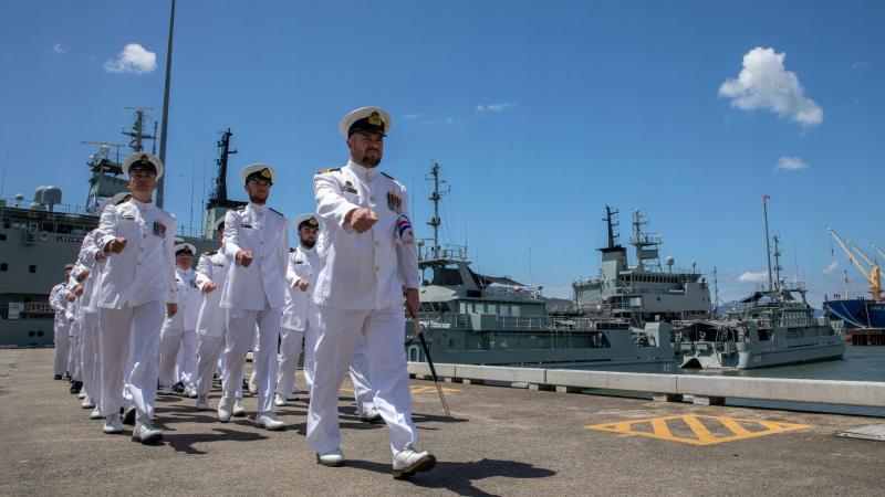 HMA Ships Paluma and Mermaid are farewelled at a decommissioning ceremony at HMAS Cairns. Photo: Leading Seman Shane Cameron
